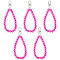 Acrylic Pendant Decorations, with Alloy Swivel Clasps, Magenta, 145mm, 5pcs/set