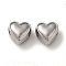 Non-Tarnish 304 Stainless Steel Beads, Heart, Stainless Steel Color, 8x8.5x6mm, Hole: 2mm