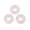 Natural Rose Quartz Pendants, Donut/Pi Disc Charms, 15x5mm, Hole: 6mm