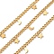 304 Stainless Steel Curb Chains with Star Charm, Ion Plating(IP), Unwelded, with Spool, Golden, 5x3.5~5.5x0.8mm