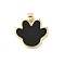 Brass Resin Pendants, Paw Print, with Jump Ring, Lead Free & Cadmium Free, Long-Lasting Plated, Rack Plating, Real 18K Gold Plated, 20.5x22x2mm, Hole: 4x3.5mm