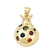 Brass Micro Pave Cubic Zirconia Pendants, Cadmium Free & Lead Free, Ladybug Charms, Real 18K Gold Plated, 21.5x15.5x6mm, Hole: 4.3x3.4mm