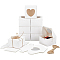 20Pcs Square Paper Cardboard Bakery Boxes, with 1 Bundle Jute Cord, Jute String, for Mini Cake, Cupcake, Cookie, White, Boxes: 100x100x65mm, 20pcs