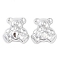 CCB Plastic Cabochons, Bear, Platinum, 31.5x31.5x11.5mm