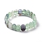 Natural Fluorite Oval Beaded Stretch Bracelet, Gemstone Jewelry for Women, Inner Diameter: 2-1/8 inch(5.4~5.5cm)