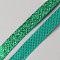 Polyester Glitter Ribbon, for Cloth Dress Sewing Accessories, Green, 3/8 inch(10mm), about 10.00 Yards(9.14m)/Roll