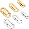 6Pcs 6 Styles 304 Stainless Steel Fold Over Clasps, Oval, Mixed Color, 18~23x6.5~11x3~3.5mm, Hole: 2.5~4x2~5mm, 1pc/style