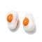 Handmade Lampwork Beads, Poached Egg, White, 13.5~14x8.5~9x9.5~10.5mm, Hole: 1.4~1.6mm