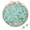100Pcs Acrylic Bead Caps, Flower, Aquamarine, 12x7mm, Hole: 1.5mm