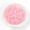 Frosted Transparent Acrylic Beads, Flower, with Gold Foil , Pink, 5.5~6x3mm, Hole: 1.5mm,  about 10860pcs/500g.