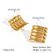 304 Stainless Steel Stripe Stud Earrings, Real 18K Gold Plated, 31.1x29.7mm