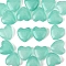 20Pcs Transparent Spray Painted Glass Beads, Heart, Turquoise, 12x12x5.5mm, hole: 0.5~1mm