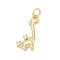 Brass Micro Pave Clear Cubic Zirconia Pendants, Dinosaur Charms, Cadmium Free & Lead Free, Long-Lasting Plated, Rack Plating, with Jump Ring, Real 18K Gold Plated, 17x11x3.5mm, Hole: 3mm
