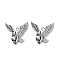 Alloy Pendants, Eagle Shape, Platinum, 39.5x38.5x4mm, Hole: 2.5x3mm