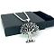 Stainless Steel Tree of Life Pendant Necklaces for Men, Stainless Steel Color