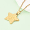 304 Stainless Steel Pendant Necklaces, Textured Star, Ion Plating(IP), Real 18K Gold Plated, 17.72~18.11 inch(45~46cm)