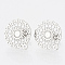 Non-Tarnish 304 Stainless Steel Stud Earring Findings, with Loop, Flat Round, Stainless Steel Color, 16x14.5mm, Hole: 1mm, pin: 0.7mm