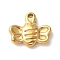 304 Stainless Steel Charms, Bees Charms, Ion Plating(IP), Real 14K Gold Plated, 9.5x11x2mm, Hole: 1mm