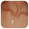 Cross Brass Pendant Necklaces for Women, Golden, 15.75 inch(40cm)