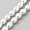 Pearlized Glass Pearl Teardrop Bead Strands, Seashell Color, 6x4.5mm, Hole: 0.8mm, about 67pcs/strand, 16.06''(40.8cm)