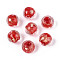 Handmade Gold & Silver Foil Glass Beads, Round, Crimson, 10~11mm, Hole: 1~1.4mm