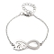 Non-Tarnish Stainless Steel Cable Chain Link Bracelets for Women Men, Stainless Steel Color, Infinity, 8-1/4 inch(21cm), infinity: 35.5x13.5mm