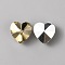 Glass Rhinestone Cabochons, Pointed Back, Heart, Jonquil, 14x14x7.5mm