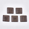Wenge Wood Cabochons, Undyed, Square, Coconut Brown, 22.5x22.5x5mm