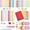 DIY Paper Quilling, with Iron Bead Needles and Paper Quilling Tool, Mixed Color, Paper Quilling: 10bags/set