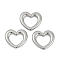 304 Stainless Steel Linking Rings, Heart, Stainless Steel Color, 15.8x17.5x2.2mm, Hole: 10x11mm
