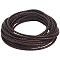 5M Round Braided Cowhide Letter Cord, Coffee, 4mm, about 5.47 Yards(5m)/Set