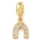 Rack Plating Brass Cubic Zirconia Pendants, Long-Lasting Plated, Lead Free & Cadmium Free, Letter U Charms, Real 18K Gold Plated, 21.5mm, Hole: 4.5mm