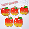 Transparent Resin Cabochons, Imitation Fruit, with Paillette, Apple, 29x25mm