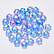 Spray Painted Glass Beads, Star, Colorful, 8x8.5x4mm, Hole: 1mm