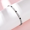 304 Stainless Steel with Cubic Zirconia Link Chain Bracelets for Women, Square, Mixed Color, 6-3/4 inch(17~17.2cm)