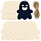 Unfinished Blank MDF Pendants Set for Painting Arts, Pyrography, Home Decor,
with Jute Cord, Ghost, 99x83x2.5mm