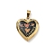 304 Stainless Steel Locket Pendants, Ion Plating(IP), Heart with Pattern Charms, Black, 25x22.5x5.5mm, Hole: 8x4mm, Inner Diameter: 16.5x16.5mm