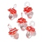 Handmade Lampwork Pendants, Bumpy, Mushroom, Red, 24.5~29.5x15~18.5mm, Hole: 2~5mm
