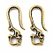 Retro Brass S Shaped Skull Hook Clasp for Car Keychain, Antique Bronze, 53.5x23.5x8.5mm