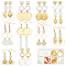 DIY Shell & Alloy Dangle Earring Making Kits, Mixed Shapes, Seashell Color, 6~30x4~23.5x1~3mm, Hole: 1~1.5mm