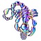 Alloy Pendants, Scorpion Skull, Rainbow Color, 37x33mm, Hole: 3mm
