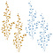 4Pcs 2 Colors Plum Blosssom Cotton Computerized Embroidery Iron on Patches, Ethnic Style Embroidery Appliques, Mixed Color, 450x200x1mm, 2pcs/color