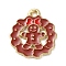 Christmas Theme Alloy Enamel Pendants, Golden, Gingerbread Man, 18.5x16x1.2mm, Hole: 1.6mm