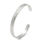 Boy Girl Stainless Steel Open Cuff Bangles for Women, Human, 1/4 inch(0.6cm), Inner Diameter: 2x2-1/2 inch(4.95x6.4cm)