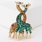 Giraffe Enamel Pins, Light Golden Alloy Brooches for Backpack Clothes, Green, 47x33mm