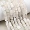 Natural Rainbow Moonstone Beads Strands, Faceted, Column, with Seed Beads, 12x8mm, Hole: 1mm, about 15pcs/strand, 7.68~7.87''(19.5~20cm)