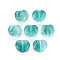 Two Tone Transparent Spray Painted Glass Beads, Heart, Medium Turquoise, 10.5x12x6.5mm, Hole: 1mm