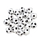 Handmade Lampwork Beads, Bicone with Polka Dot, White, 12.5~13x11mm, Hole: 1.8mm