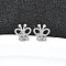 304 Stainless Steel Stud Earrings, Stainless Steel Color, Butterfly, 8x8mm