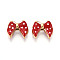Ion Plating(IP) 304 Stainless Steel Enamel Beads, Bowknot, Real 18K Gold Plated, Crimson, 13.5x15.5x6.5mm, Hole: 1.8mm